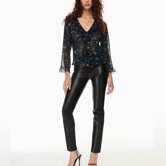 NWOT Aritzia Wilfred The Melina™ Slim Vegan Leather Pant - Picture 1 of 6